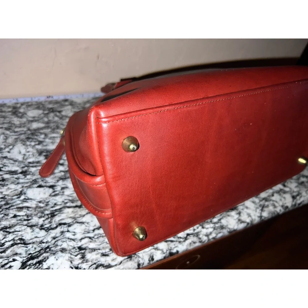 Vintage Coach Baxter 9903 Bordeaux Burgundy Glove Tanned Leather Satchel USA KMM